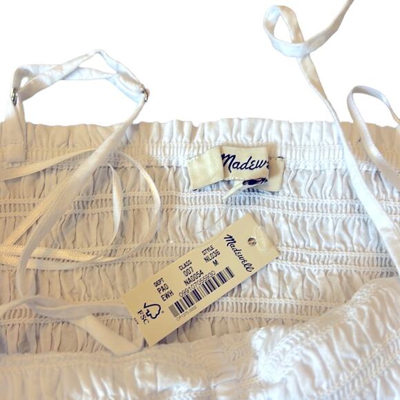 Madewell Lexi Poplin Smocked Halter Crop Top Women’s size medium - Picture 5 of 9